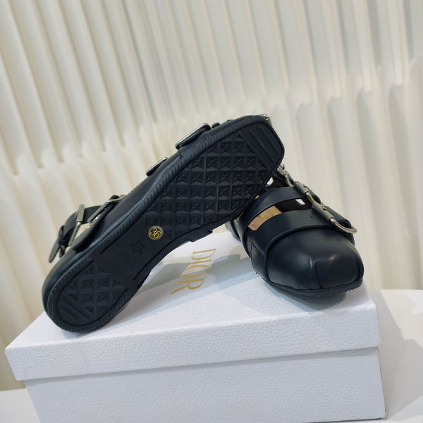CD 26s Punk Ballet Flats Black Leather 927876