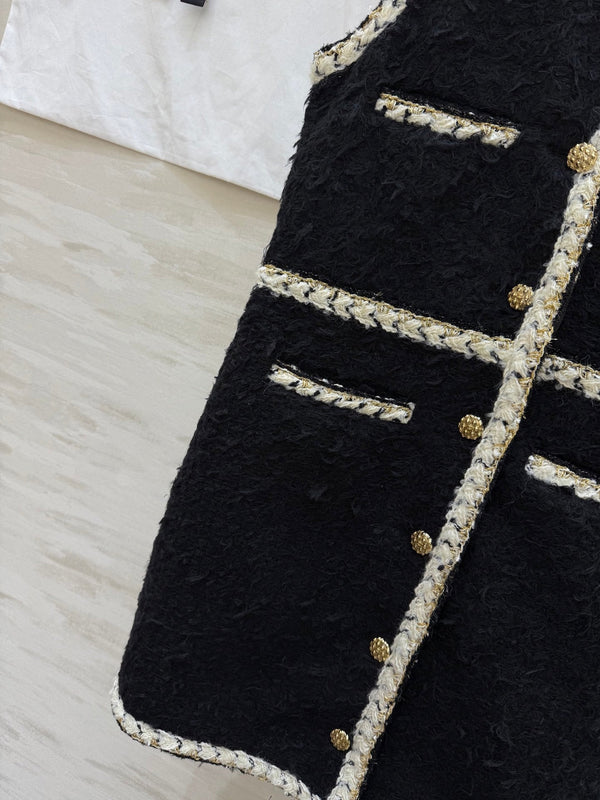CC FW 25/26 Dress Black White Tweed 343342