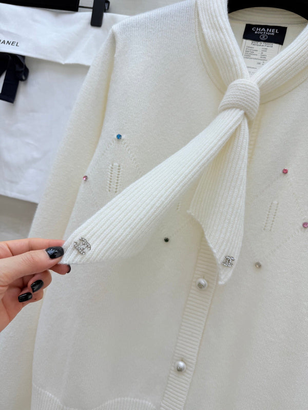 CC Cardigan White Cashmere 343307