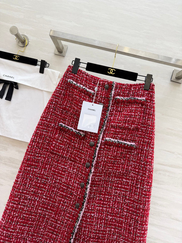 CC Runway Skirt Red Tweed 344793