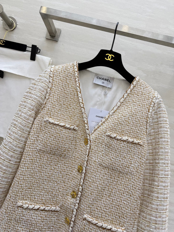 CC 26s Cruise Jacket Beige Tweed Weave & Gold Thread