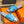 HM IZMIR SANDAL GRAY AND CERULEAN CALFSKIN