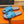 HM IZMIR SANDAL GRAY AND CERULEAN CALFSKIN