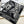 SQUARE SCARF 140 CM IN BLACK MIX WHITE MONOGRAM WOOL AND SILK 415109