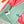 HM 25s Scarf 140cm Green Pink Cashmere 973318
