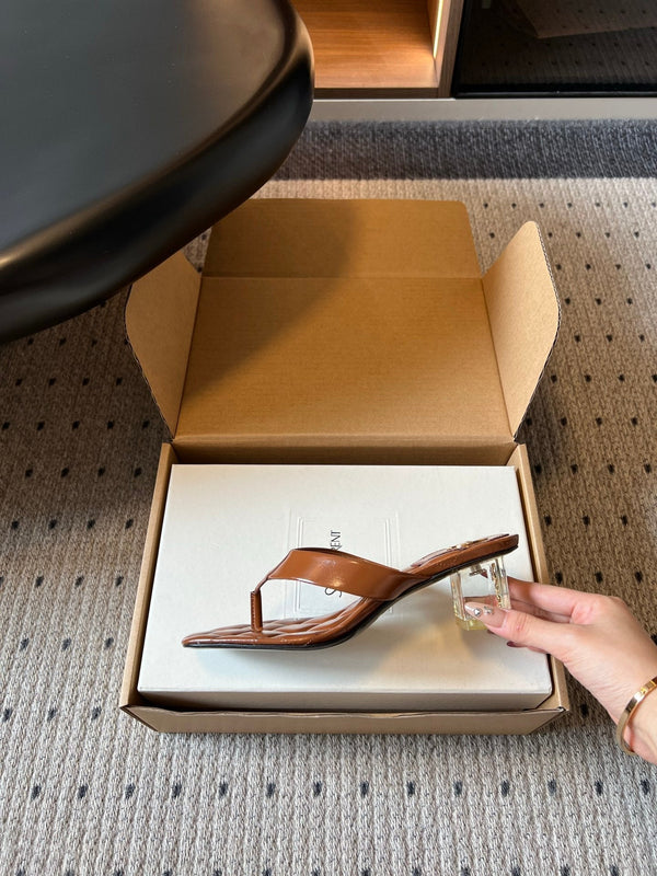 YSL Sip Sandal 4.5cm Camel Smooth Leather 932320