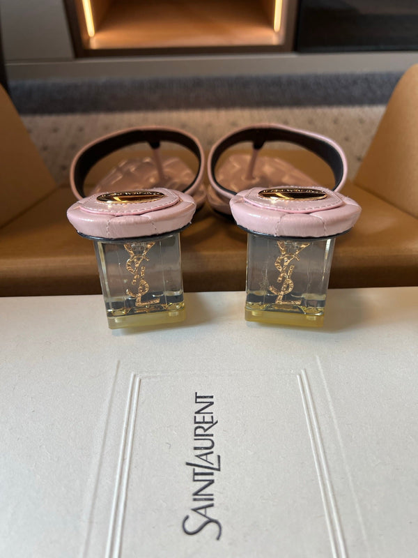 YSL Sip Sandal 4.5cm Light Pink Smooth Leather 932321