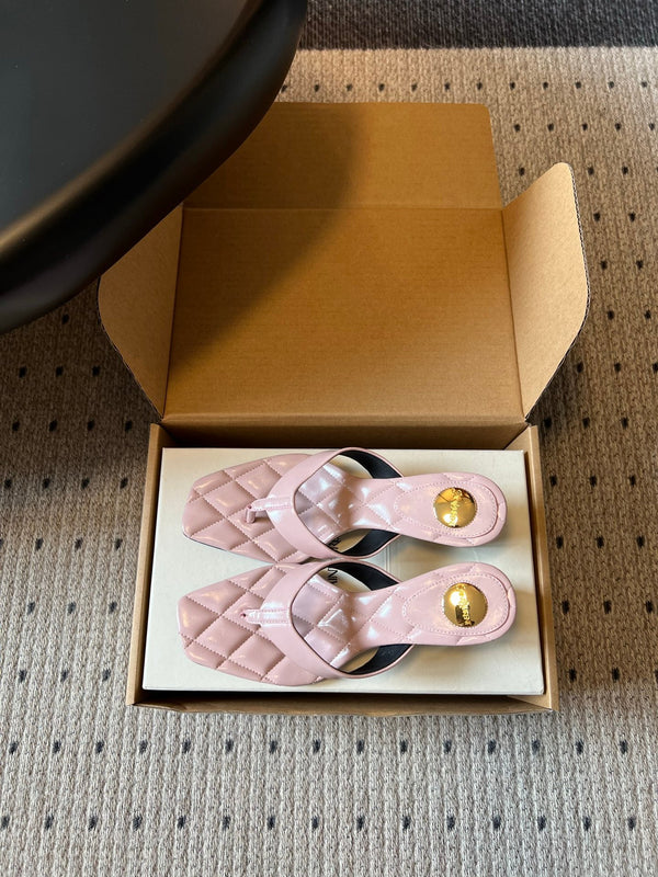 YSL Sip Sandal 4.5cm Light Pink Smooth Leather 932321