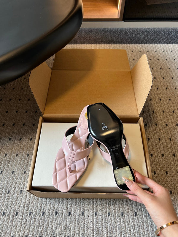 YSL Sip Sandal 4.5cm Light Pink Smooth Leather 932321