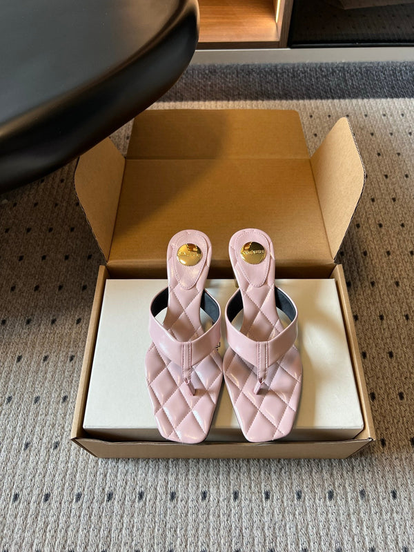 YSL Sip Sandal 4.5cm Light Pink Smooth Leather 932321