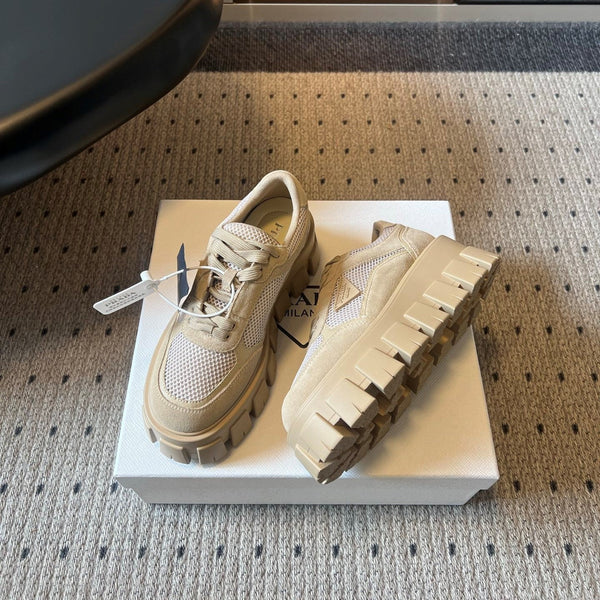 Prad 26s Monolith Sneakers Khaki Suede Mesh Fabric 971699