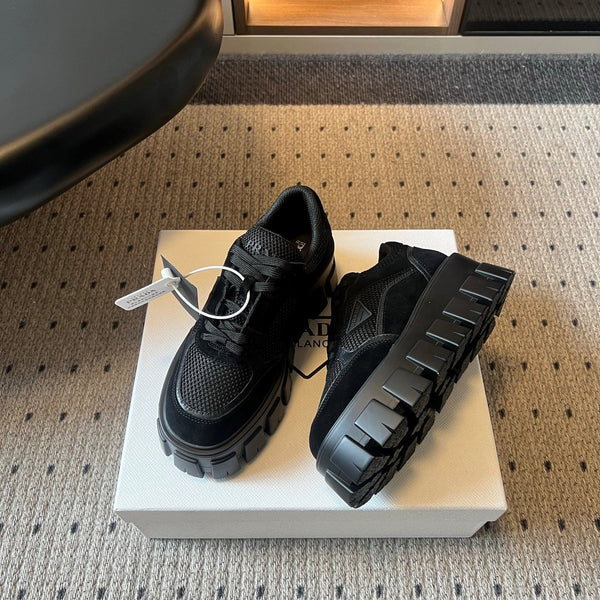 Prad 26s Monolith Sneakers Black Suede Mesh Fabric 971701