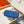 HM Garden Party Mini 23cm Bag Blue Togo Cream Canvas