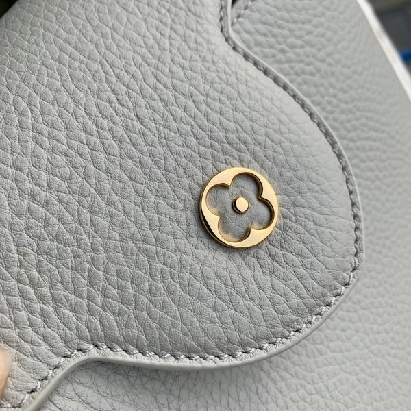 capucines mm 31.5 rock grey taurillon leather gold hardware