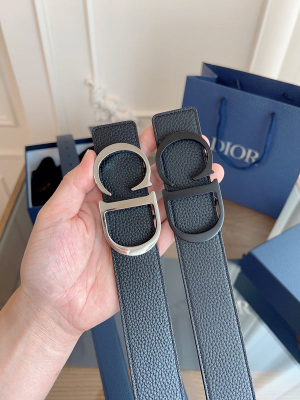 Dior 2025 Belt Black with Silver Buckle