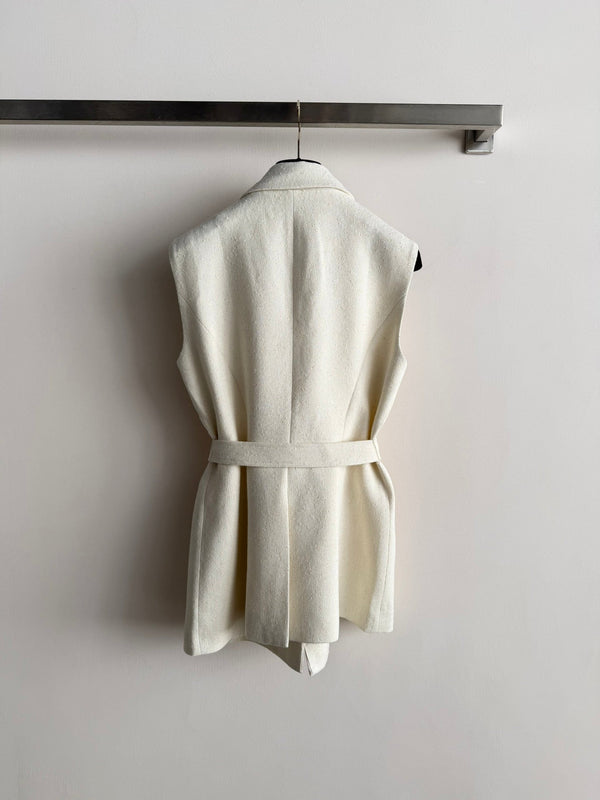 CC 26s Vest Ivory Wool Viscose 338886