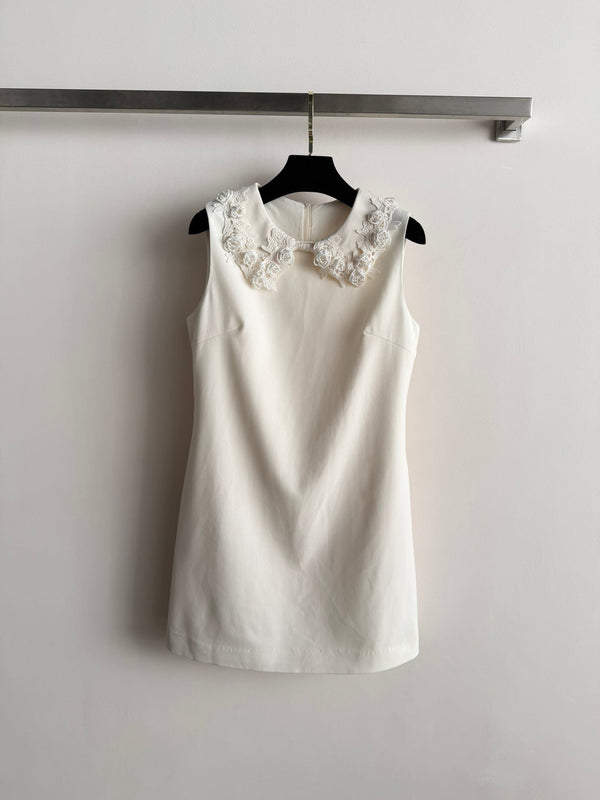 CC 26SS Sleeveless Dress White Polyester 352964