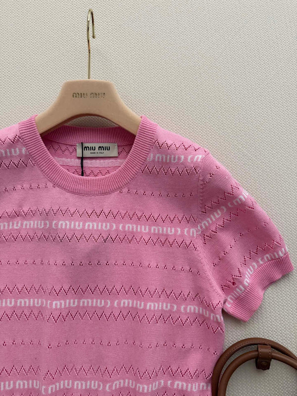Miu 26s Pullover Pink Knit 363760