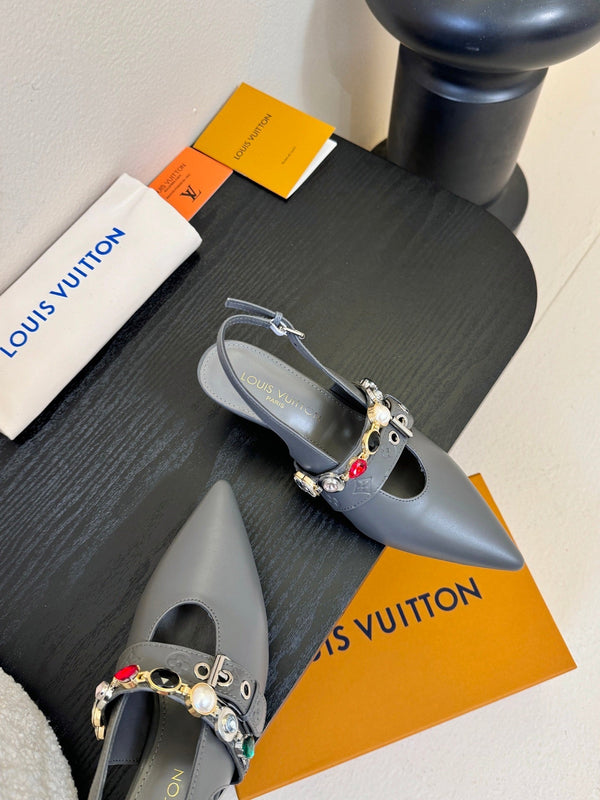 LV Vibe Slingback 6cm Slate Grey Cowhide 580332