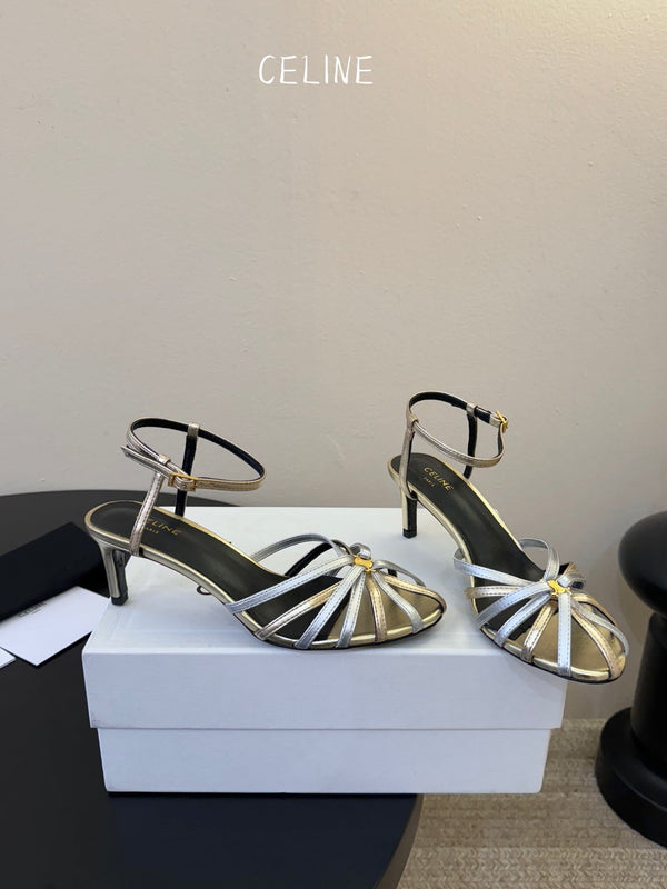 CL Triomphe Sandal 6.5cm Sliver Laminated Lambskin 835895