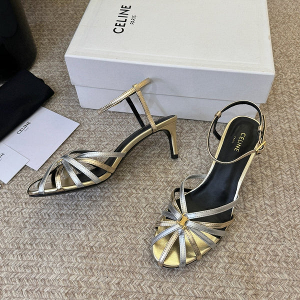 CL Triomphe Sandal 6.5cm Sliver Laminated Lambskin 835895
