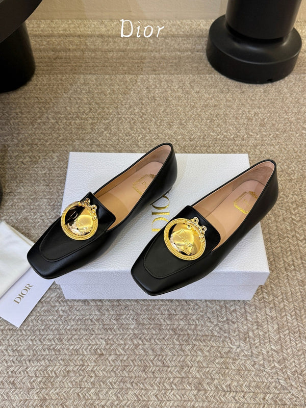 CD Médaillon Loafer Black Sheepskin 835719