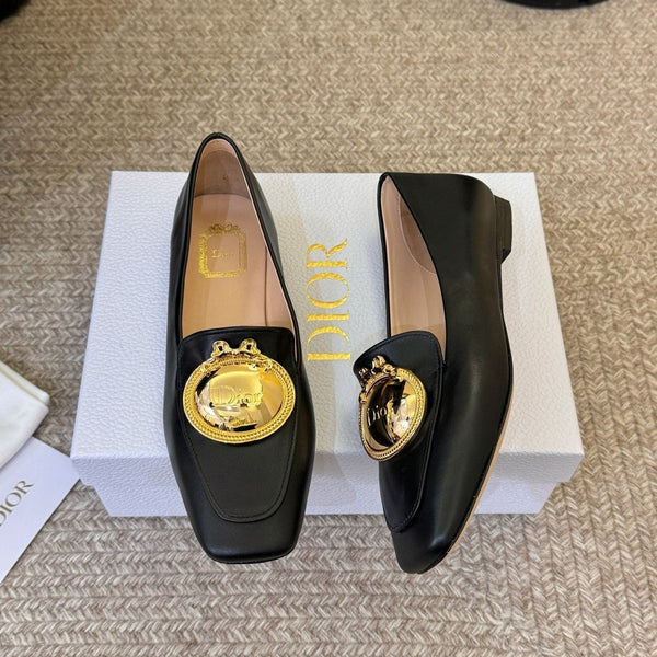 CD Médaillon Loafer Black Sheepskin 835719