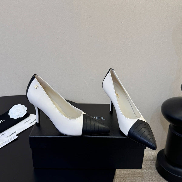CC 26ss Pump Black White Lambskin 835697