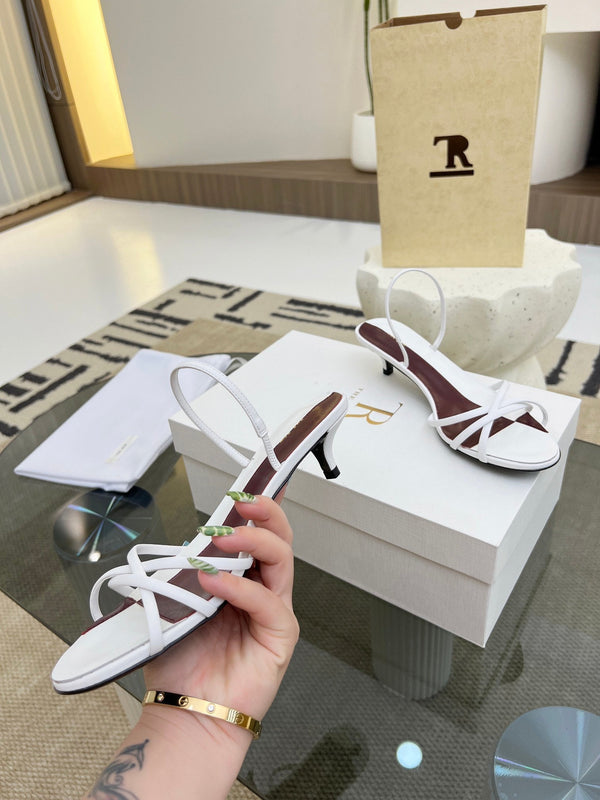 TR 26s Strappy Sandals White Burgundy Lambskin 997831