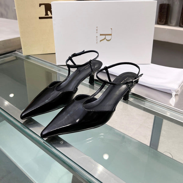 TR 26s Pointed-Toe Slingbacks Black Lambskin 997834
