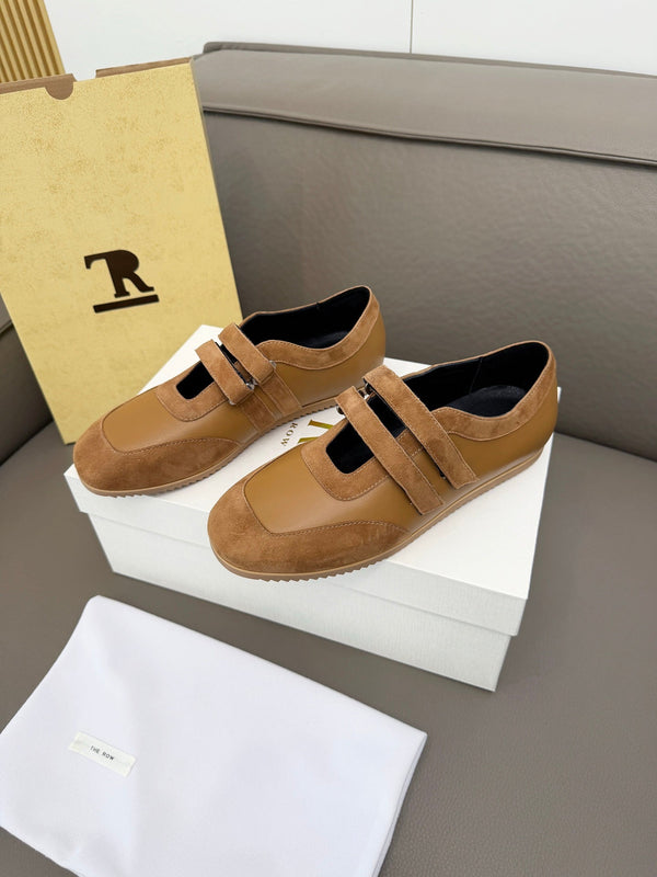The Row Adjustable Strap Sneakers Brown Suede 832658