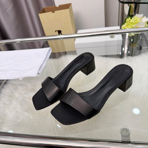 The Row New Chocolate Slide Black Lambskin 707567