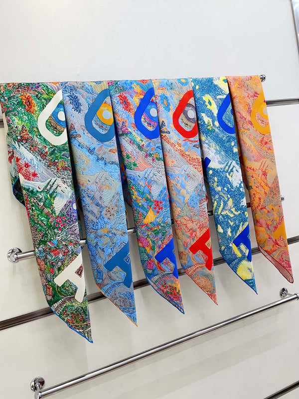 Eleftheria Scarf 90 CM In Colorful Silk Twill 193831