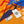 First & Chic Scarf 90 CM In Orange Colorful Silk Twill 202492