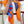 First & Chic Scarf 90 CM In Orange Colorful Silk Twill 202492