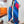 Rocabar De Rire Scarf 90 CM In Blue Colorful Silk Twill 206453