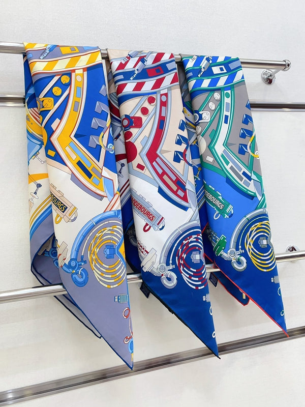Neo Brandebourgs Scarf 90 CM In Colorful Silk Twill  257433