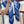 Zouaves Et Dragons Bandana Shawl 90 CM In Blue Colorful Silk Twill 262789