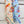 Funny Ice Cream Scarf 90 CM In Light Blue Colorful Silk Twill 300439