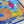 Parade Scarf 90 CM In Blue Colorful Silk Twill 310307