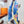 Le Cheval De Kazumi Scarf 90 CM Blue Colorful Silk Twill 347387