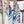 La Danse Du Printemps Scarf 140 In Light Blue Colorful Cashmere And Silk 344364