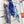 Les Sangles En Finesse Rectangle Scarf 180 CM In Dark Blue Colorful Cashmere And Silk  373657