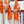 Diamond Shaped Scarf 186 CM In Orange Mix White Cashmere 373671