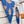 Diamond Shaped Scarf 186 CM In Blue Mix Dark Beige Cashmere 373673