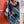 Silk Carrick a Pompe Scarf 140 CM In Dark Blue Colorful Cashmere And Silk 381156