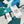 Scarf 180 CM Blue Green Colorful Mashmere And Silk 403886
