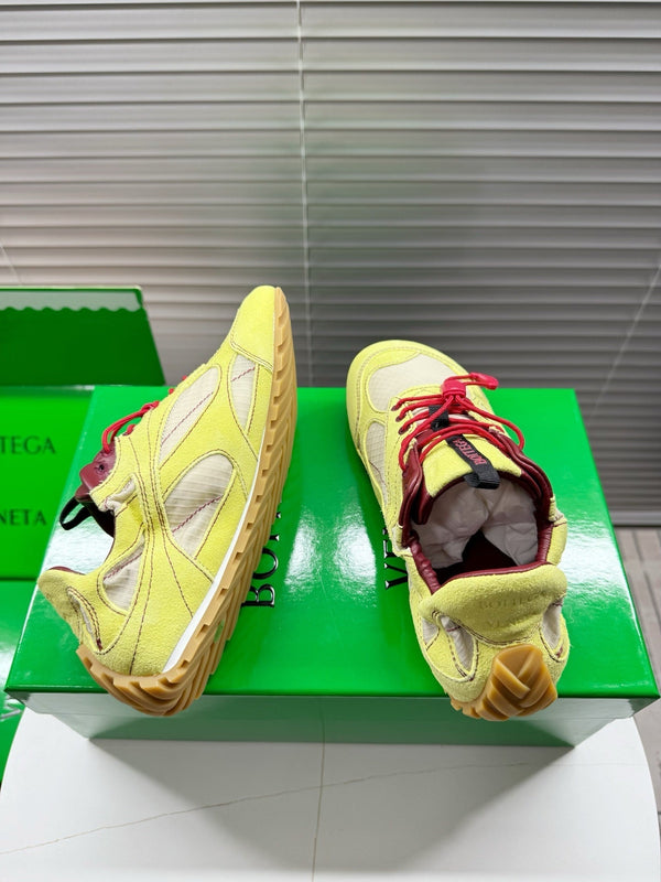 BV Orbit Flash Sneaker Lemon Suede & Nylon Lace-Up 609405