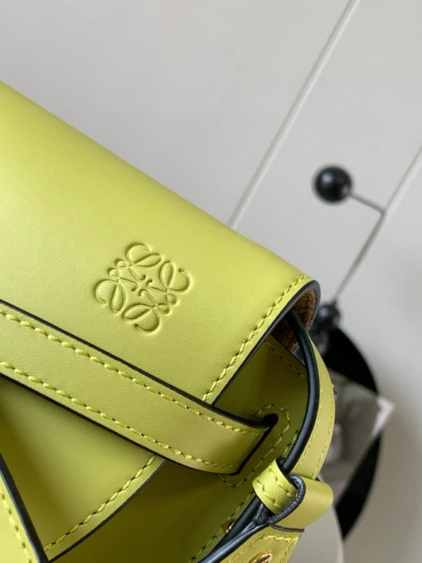 Loewe Mini Gate Dual Bag Lime Green Calfskin