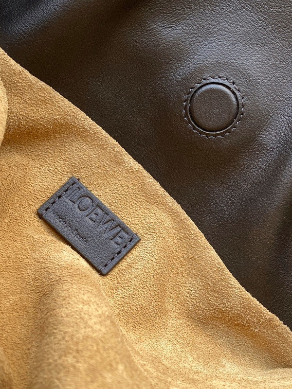 Loewe Panta Medium 30 Flamenco Clutch Bag Chocolate Calfskin